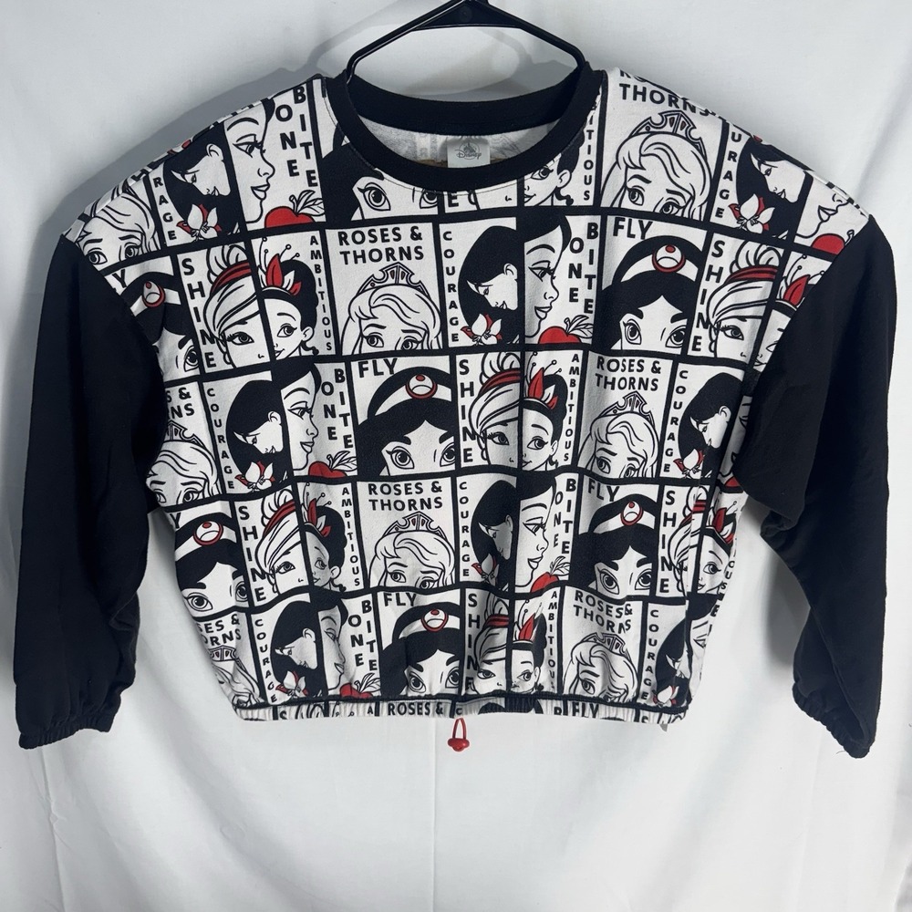 Walt Disney Princess Meme Pull Over Sweatshirt Jasmine Cinderella Women's Size M